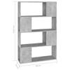Bookshelf Room Divider Concrete Grey 80 x 24 x 124.5 cm Engineered Wood
