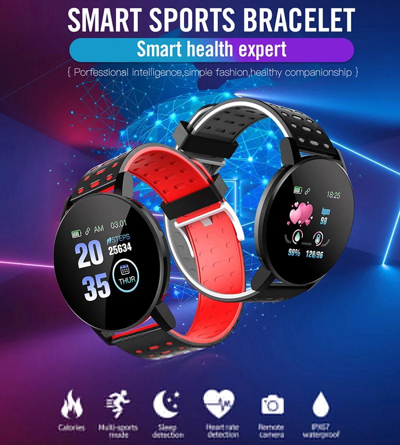 Children's Sports Smart Watch LED Digital Display IP67 Waterproof Kids Fitness Tracker with Heart Rate Blood Pressure Sleep Monitor for Boys Girls