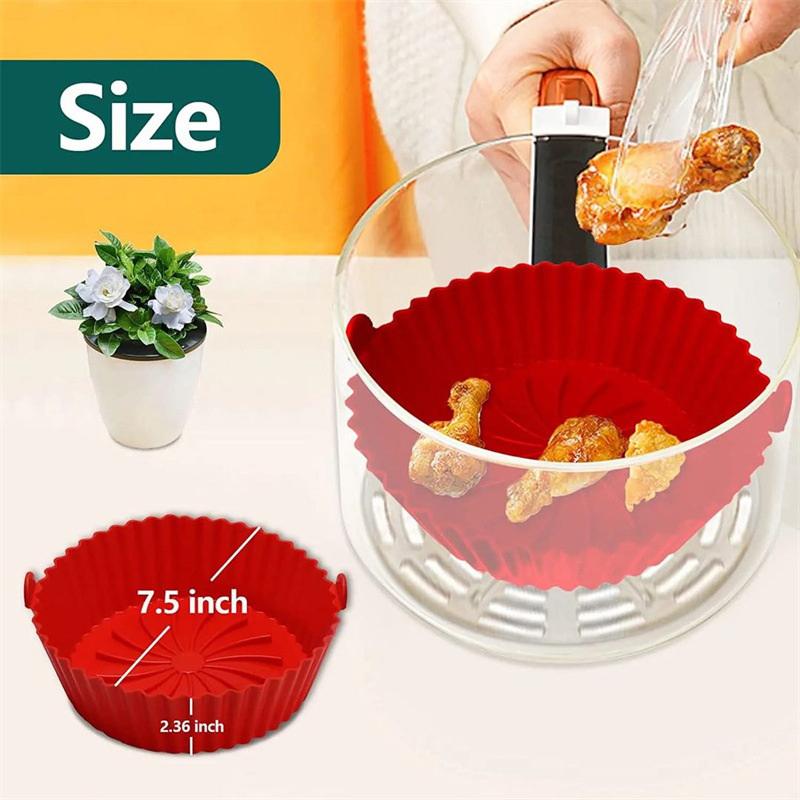 Air Fryer Silicone Basket Reusable Silicone Mold For Air Fryer Pot Oven Baking Tray Fried Chicken Mat Air Fryer Accessories