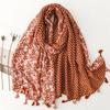 Winter  Patchwork Garden Floral Tassel Viscose Shawl Scarf Lady Soft Pashmina Hijab And Wraps Foulard Muslim Sjaal 180*90Cm