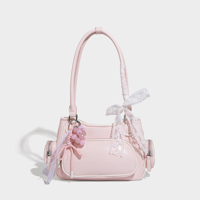 

Вместительная сумка кроссбоди, одноплечевая сумка-боулинг, модная и стильная сумочка розовый