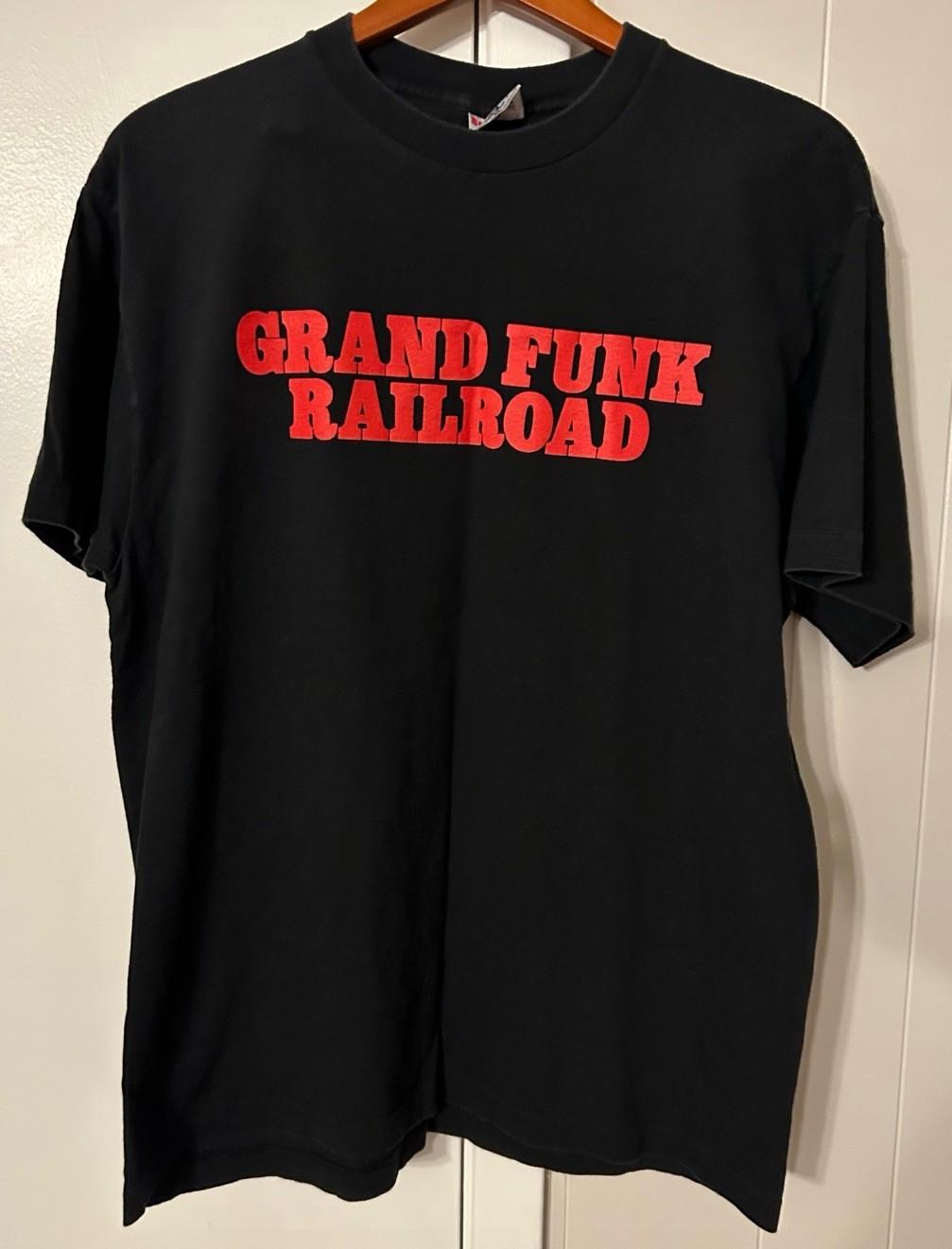 Rare Vintage Grand Funk Railroad The American Band Tour Flag Shirt 90s Black XL S