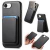 Case for iPhone 16e - TPU+Leather/PU+Metal, Black, With Card Holder