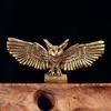Solid Brass Cute Owl Small Statue Vintage Animal Miniatures Figurines Desktop Decorations Crafts Home Decors Ornaments Sculpture