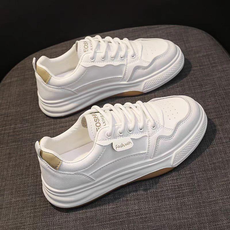 Wear-resistant Little White Shoes Women's New Autumn Small Platform Women's Shoes Versatile Commuter Casual Sports Board Shoes