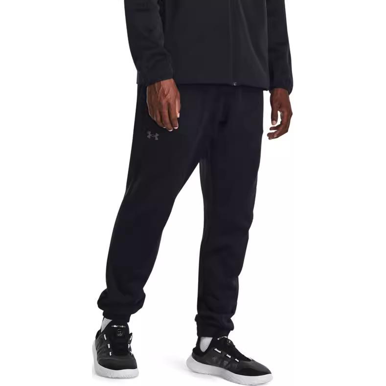 Under Armour Unstoppable Solid Color Drawstring Cuffed Training Fleece Knit Pants Men pants Black 1382287-001