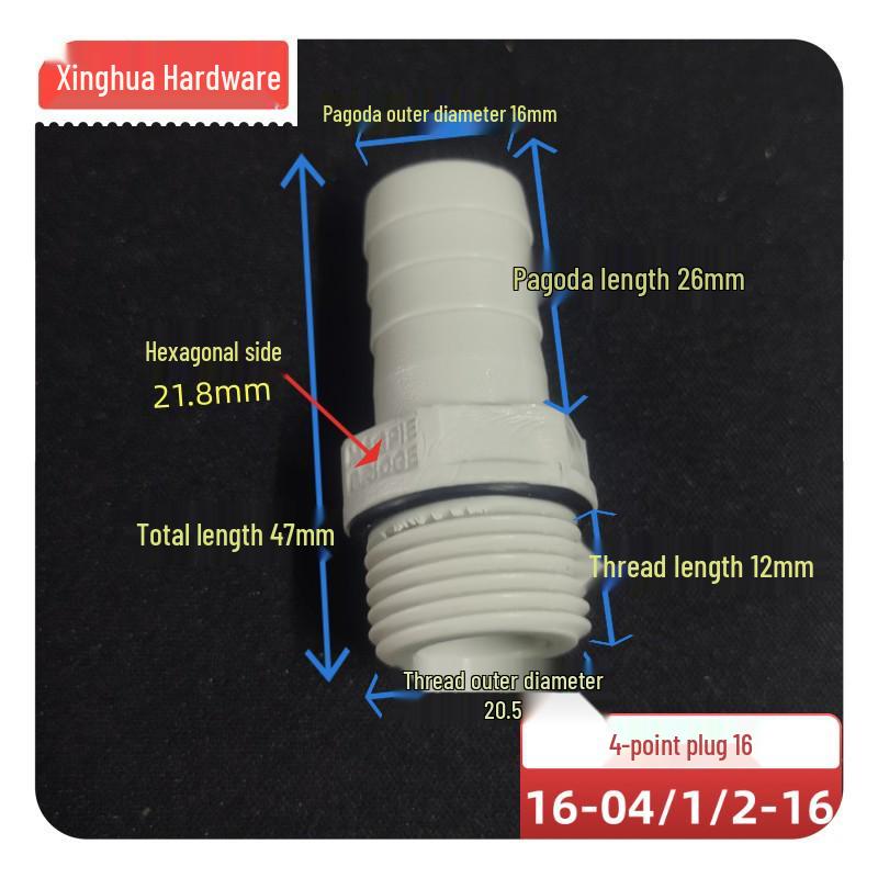 POM Anti-Corrosion Plastic Steel Connector with Internal and External Threads for Water Pipes and Tanks
