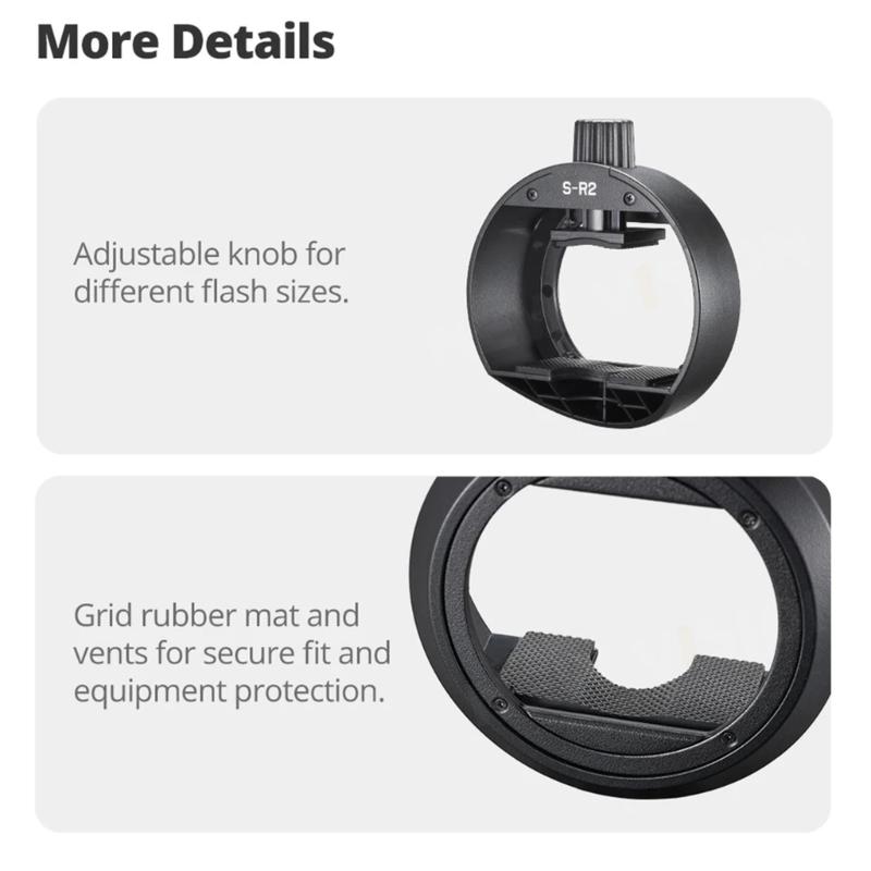 S-R2 Round Head Flash Adapter Rings Replacement for V850III TT685III AD200 V860III TT600 TT520III Photography Accessorie