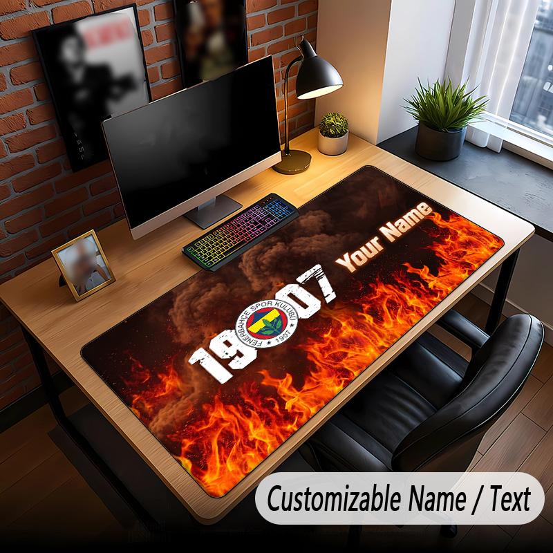 Large Mouse Pad Fenerbahçe FC Print Custom Name Text Desk Mat for Office Gaming