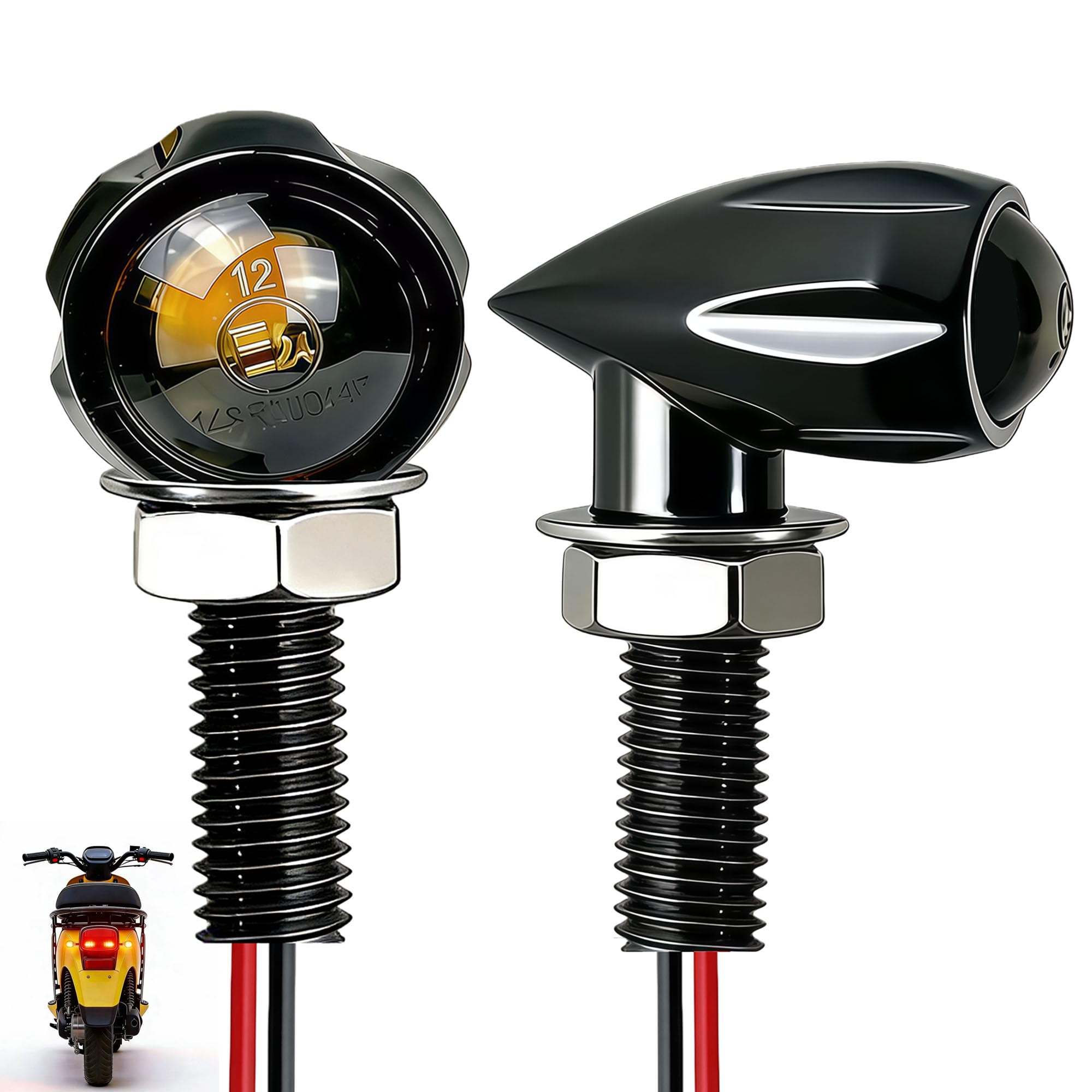 JXCARSIOJP Motorcycle Turn Signal, General Purpose, Ultra-Small LED, Mini Nano