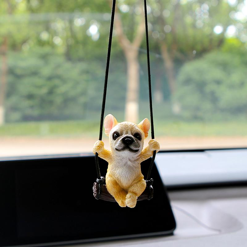 Nové pryskyřičné roztomilé zvířecí autodoplňky s anime motivem buldoka, přívěsek, auto, zpětné zrcátko, ozdoby, dárek k narozeninám pro páry
