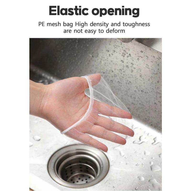 200/100/30pcs Disposable Sink Filter Mesh Bags Kitchen Sink Strainer Drain Hole Anti-blocking Garbage Bag Cleaning Strainers Net