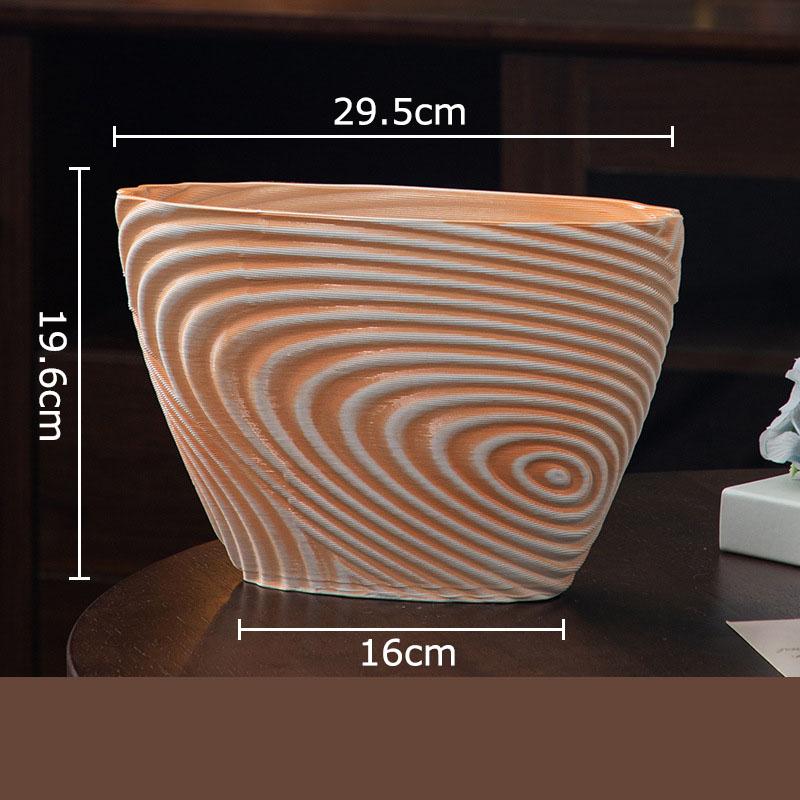 Wave Striped Ceramic Vase Creative Plant Pot Table Decoration Ornaments Flower Arrangement Floral Vases Room Aesthetic Decor