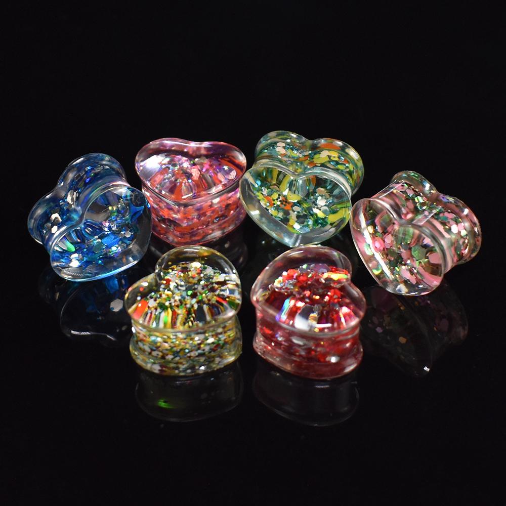 Jauges d'oreille à paillettes scintillantes de 6 à 30mm, bouchons tunnels, extenseurs, bijoux pour le corps