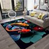 Soft Polyester Area Rug with Double Fish Pattern, Non-Slip Floor Mat for Living Room, Bedroom, Home Decor Crystal