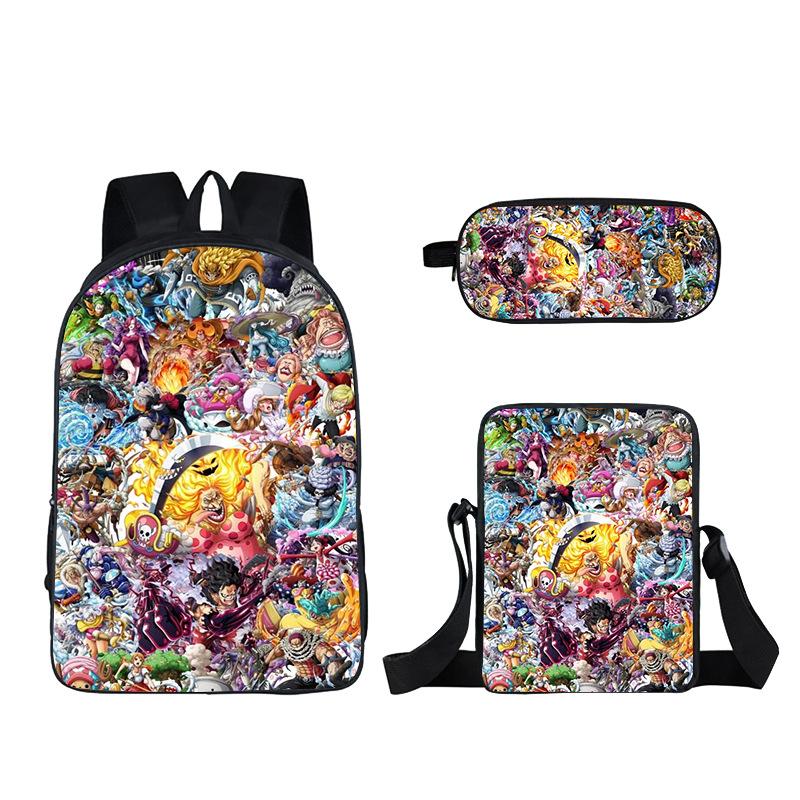 One Piece Anime-themed School Bag/backpack and Messenger Bag Set (three Pieces) 7514 KTB