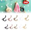 2Pcs 1:12 Dollhouse Miniature Furniture Mini Metal Clothes Coat Hook Rack Wall Hangers Modle Toy Doll House Bathroom Accessories