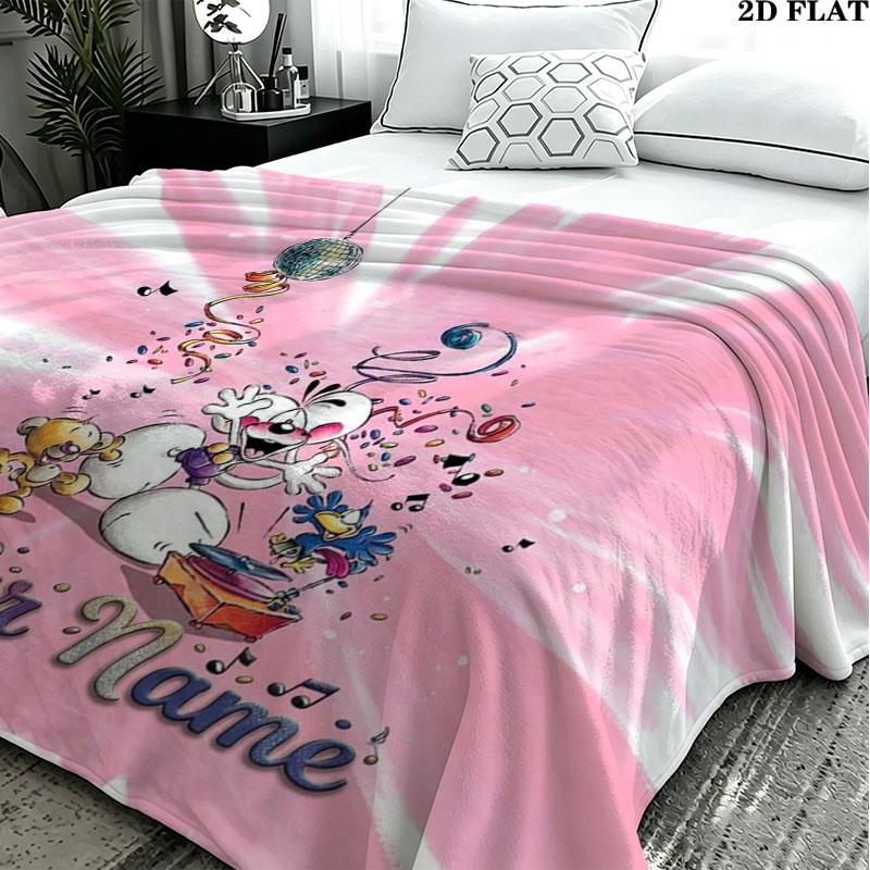 1PC Diddl Custom Name Patterned Flannel Blanket Suitable For All Seasons for Home Decor Warmth and Comfort Gifts Holiday Present