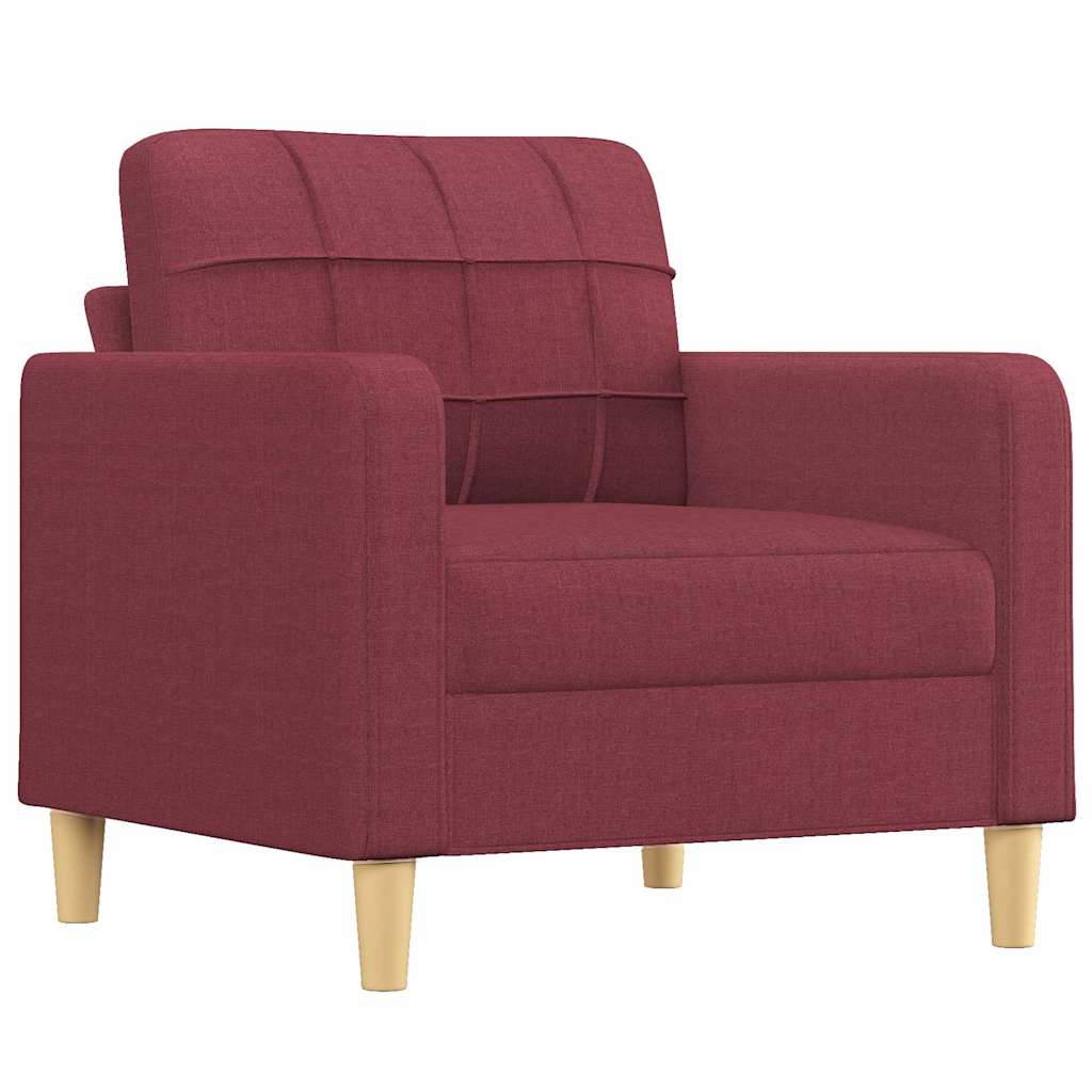 Vidaxl Fotel, Winna Czerwień, 60 Cm, Obity Tkaniną
