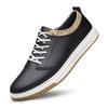 Men’s Versatile Leather White Cowhide Shoes - Casual, Formal, Trendy Skate Style, Large Size