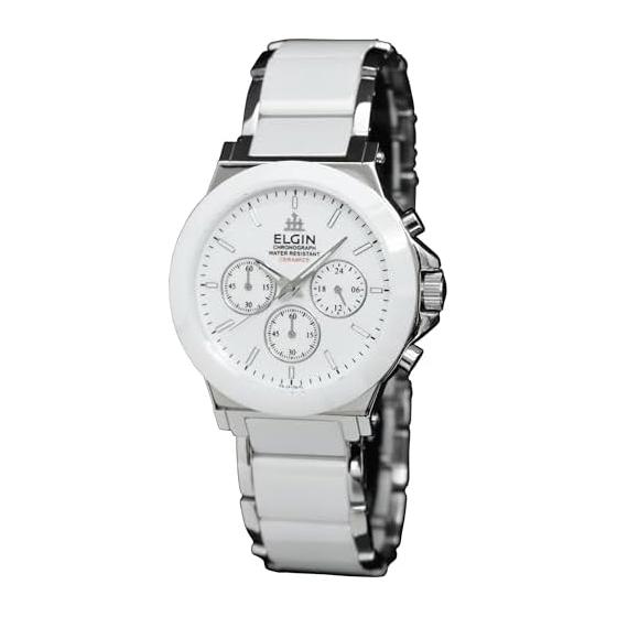 [Распродажа остатков] Мужские часы ELGIN FK1417C-W Керамика Хронограф Кварцевые Белые