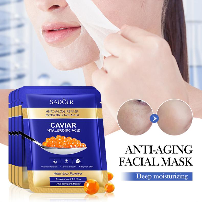 Kaviar Anti-Falten-Reparaturmaske 25g SADOER Hyaluronsäure Feuchtigkeitsmaske