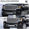 2Pc Front Fog Light Lamp Trim Cover Bezels Decor Garnish For GMC SIERRA 2014-15