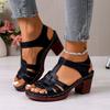 Women'S Sandals With Chunky Heel Fish Mouth Thick Bottom Shoes Outside Wear Exposed Toe High Heeled Sandal For Summer 2026