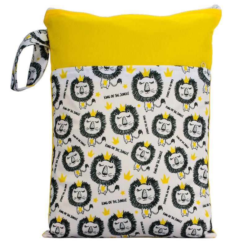 Waterproof Diaper Bag with Dual Pocket & Wet/Dry Separation, 25x35cm