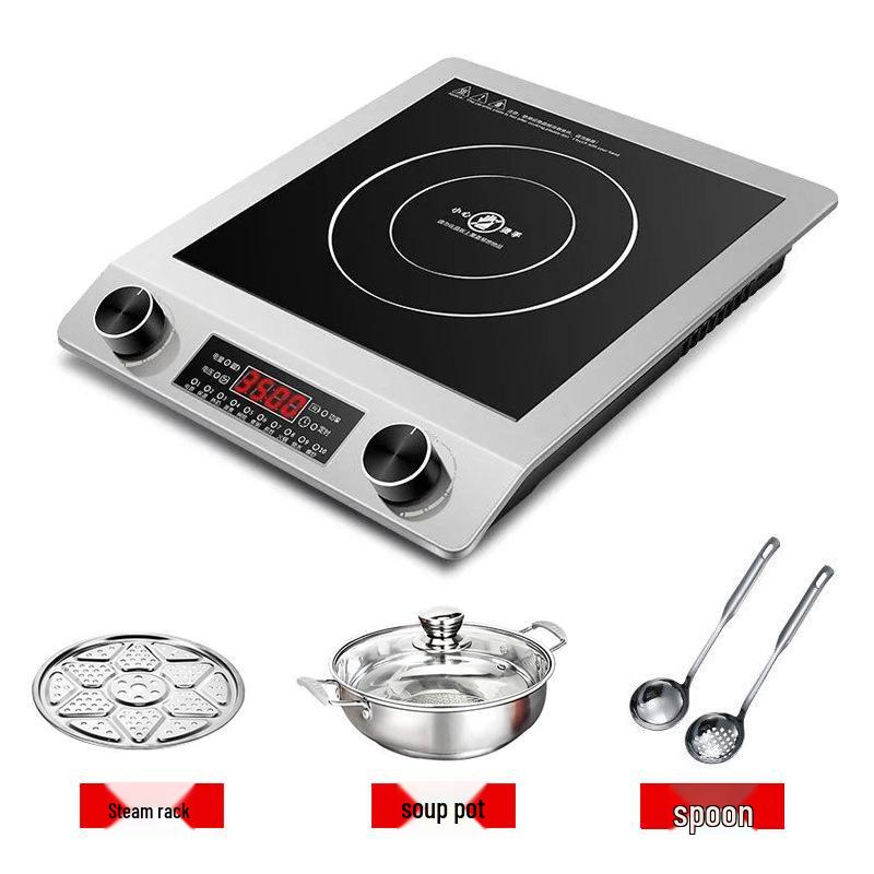 International 3500W Induction Cooker, 110V, EU/UK/US Standards, Commercial Flat and Concave Design