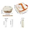 800Ml 304 Stainless Steel Divided Lunch Box With Cutlery Microwave 3/4 Grids Leak Proof Large Capacity Lunch Container