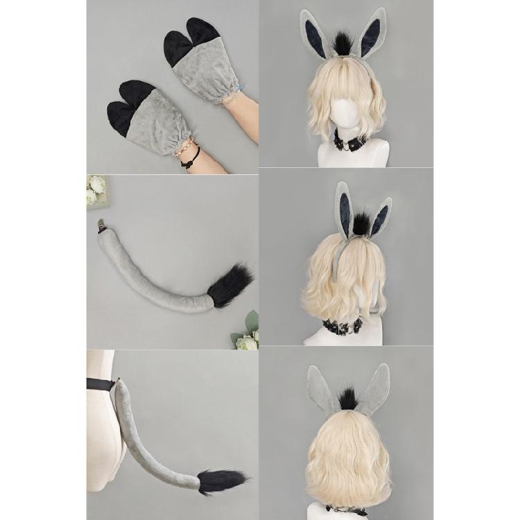 Składany Zestaw Kostiumu Osła Podróżnego Komplet Uszy Ogon Kopyta na Wydarzenie Cosplay Urodziny