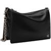 Calvin Klein Elegant Metal Letter Chain Soft Lazy Small Square Pillow Crossbody Bag Women Bags Space-Black DH3570-001