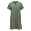 Womens Plus Size Dresses V Neck Short Sleeve Summer Casual Solid Dress Tunic With Pocket