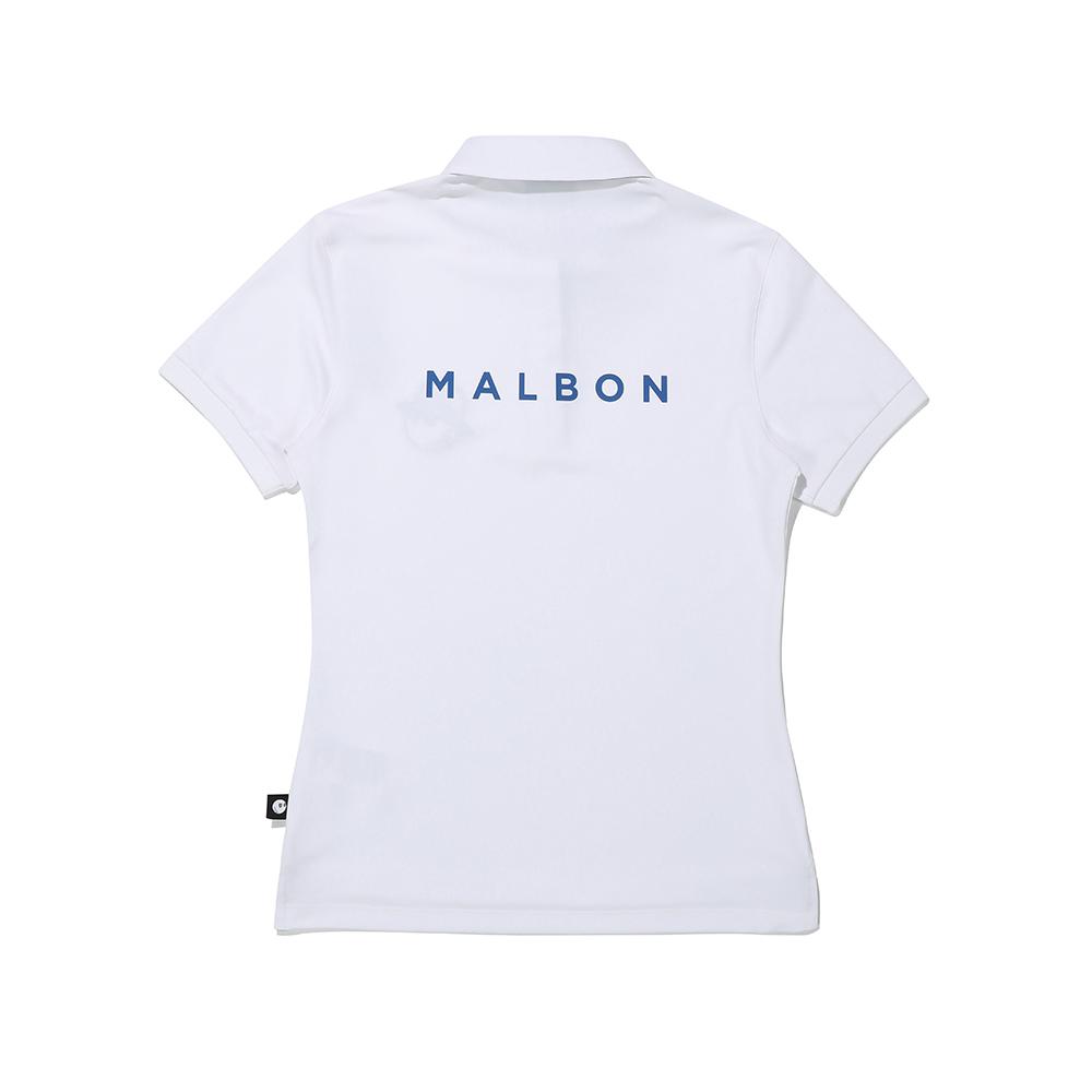MALBON GOLF Bucket Point Polo Shirt White (Woman)