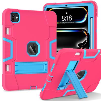 For iPad Pro 11 (2025)/11 (2024) Case Robot Style Silicone + PC Tablet Cover with Kickstand