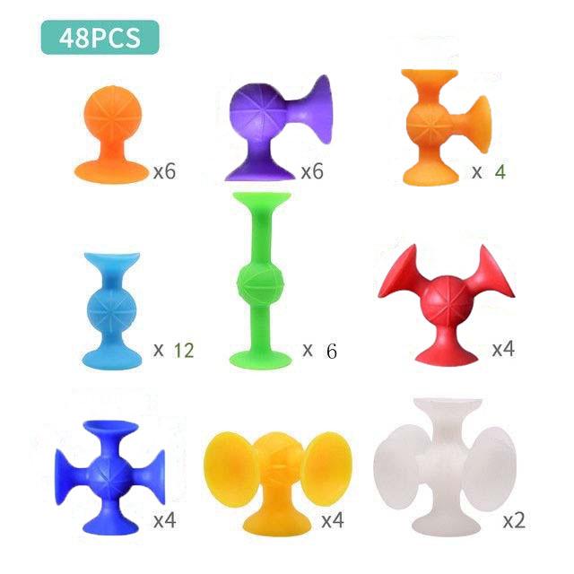 TPR Soft Suction Cup Building Blocks - Fun Educational DIY Toy for Kids