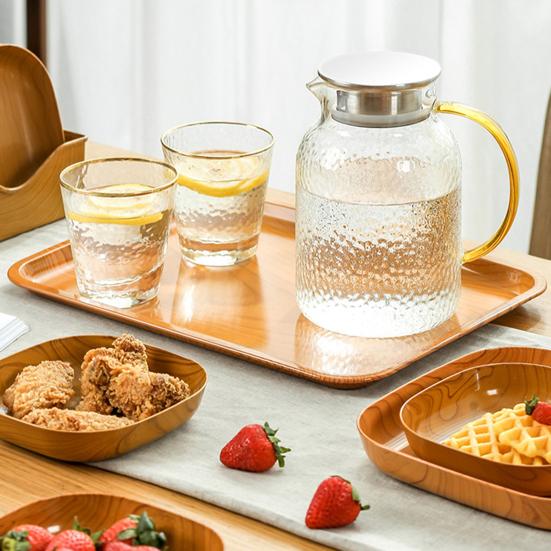 Bone Spitting Dish Imitation Wood Grain Serving Trays Japanese-Style Plastic Fruit Bowl Stackable Salad Tray Kitchen Organizer