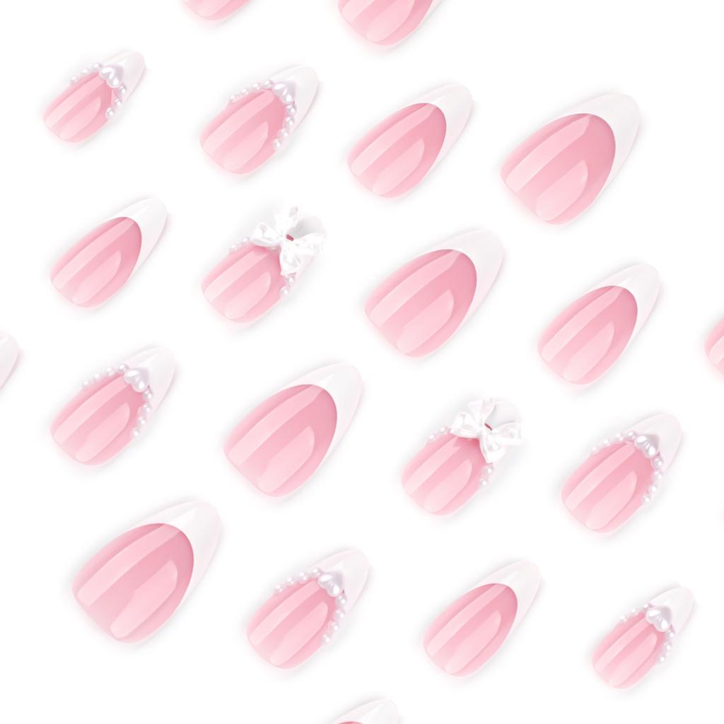 Wear Nail Art Nail Piece French Almond Shaped False Nail Removable Repeat Nail Piece Nails