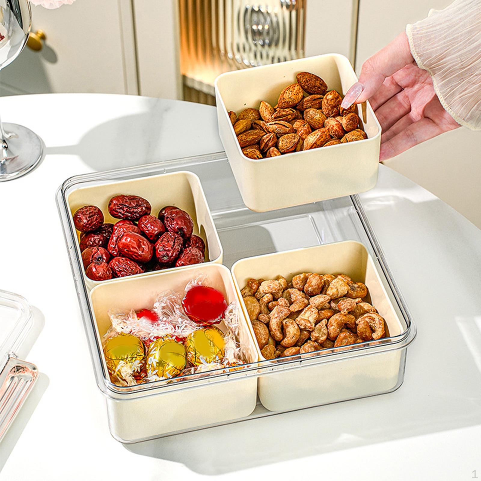 

Разделенный поднос, контейнер для хранения еды, съемный органайзер для блюд на год свадьбы, сушеный square