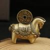 Solid Brass Horse Key Chain Pendant Cute Lucky Ornament Decorative Brass Horse Statue  Office Decor