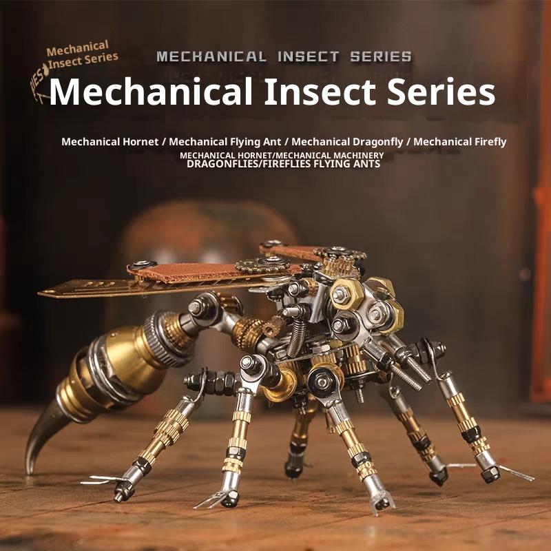 Mechanical Insect Series Model Premium Metal Material Multi-Part Detailing Steampunk-Style Insect Statue  Assembly Tool Included