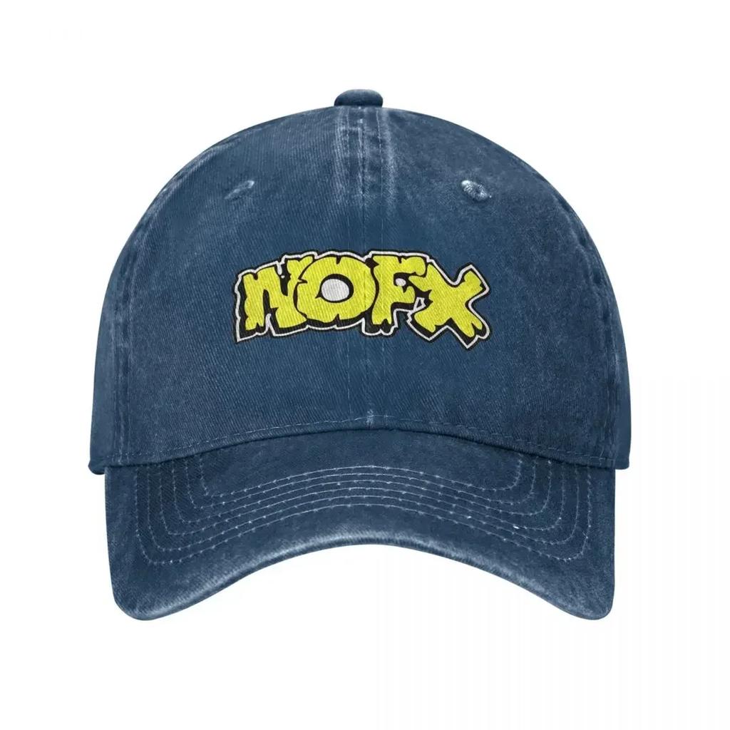 Cappello Unisex NOFX Punk Band Logo Denim Vintage Usurato Hip Hop Musica Berretto da Baseball Regolabile