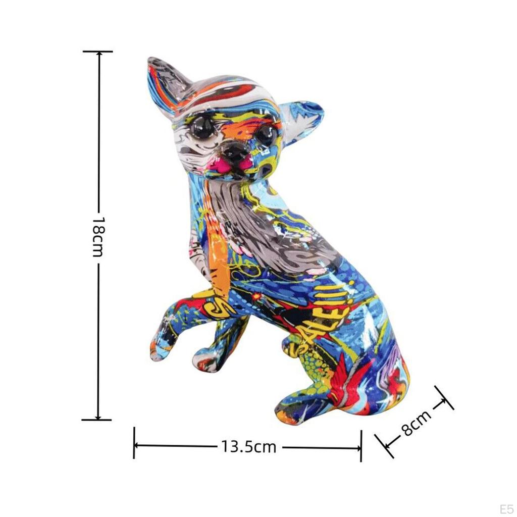 Colorful Chihuahua Sculpture: Modern Dog Figurine for Home Display