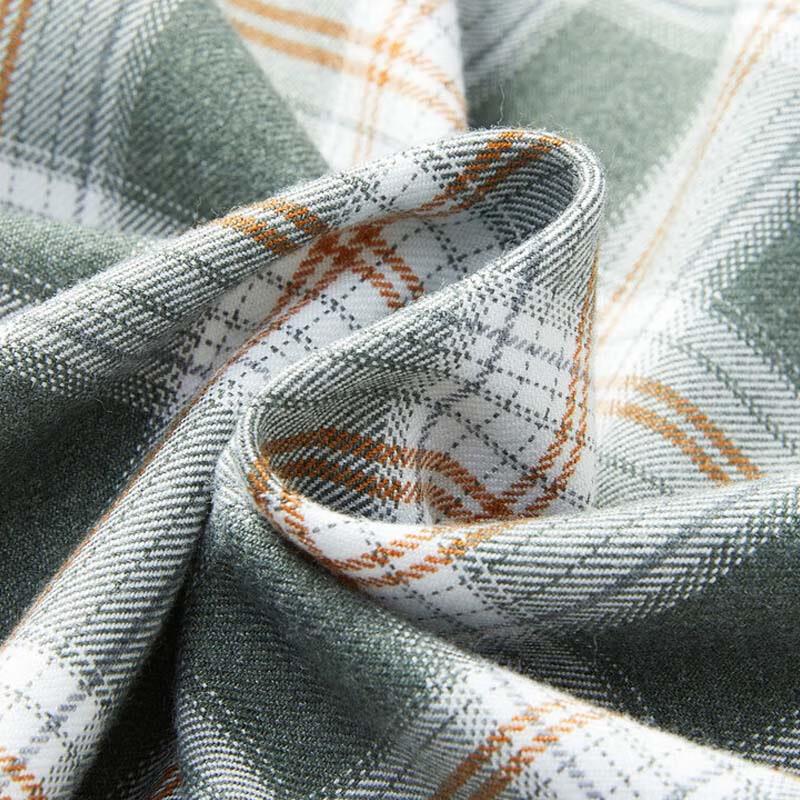 YOUNGOR Men's Plaid Flannel Long-Sleeve Shirt