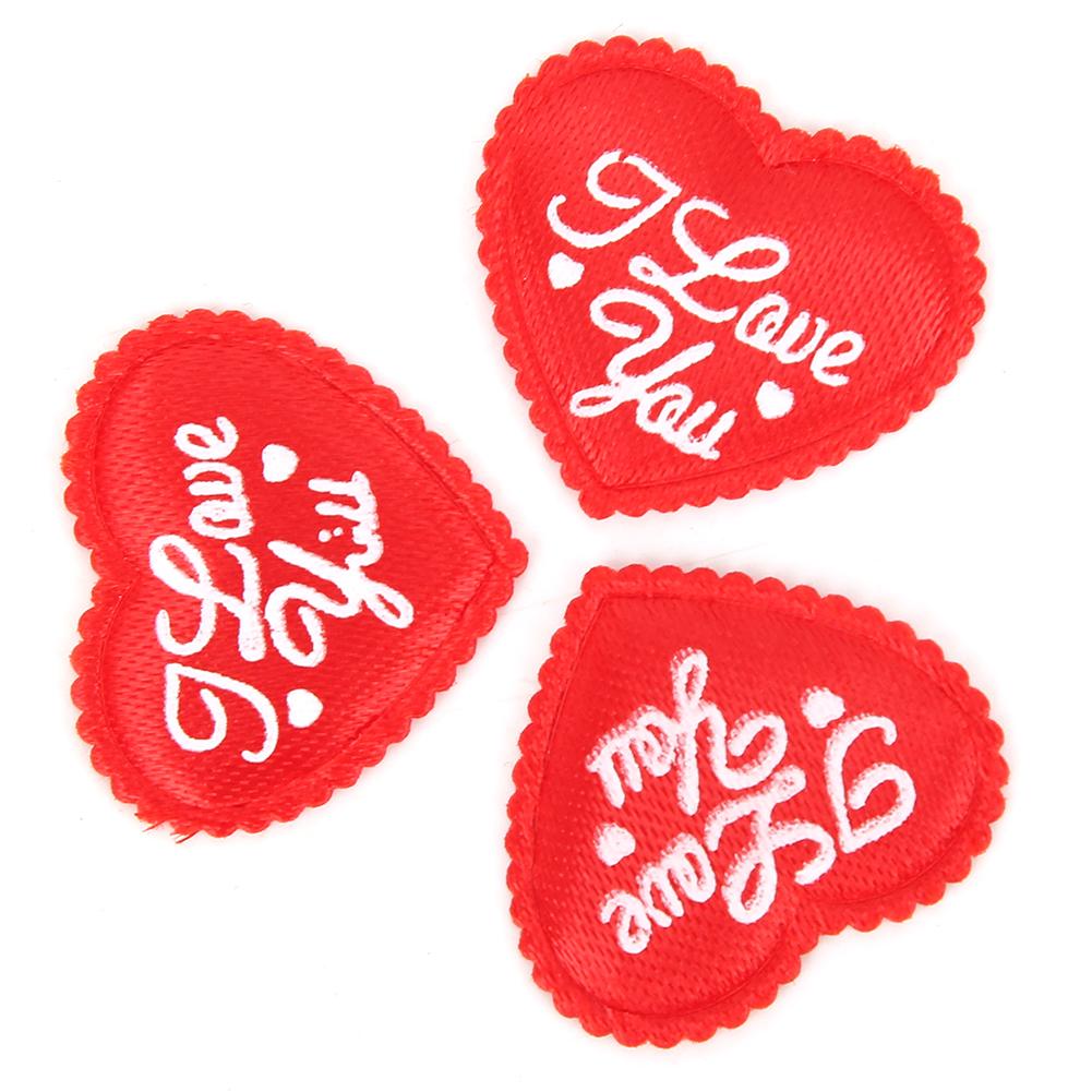 100 Stück Beutel Polyester Schwamm Herzform Deko Valentinstag Hochzeitsfeier Dekoration Ornament(rot )