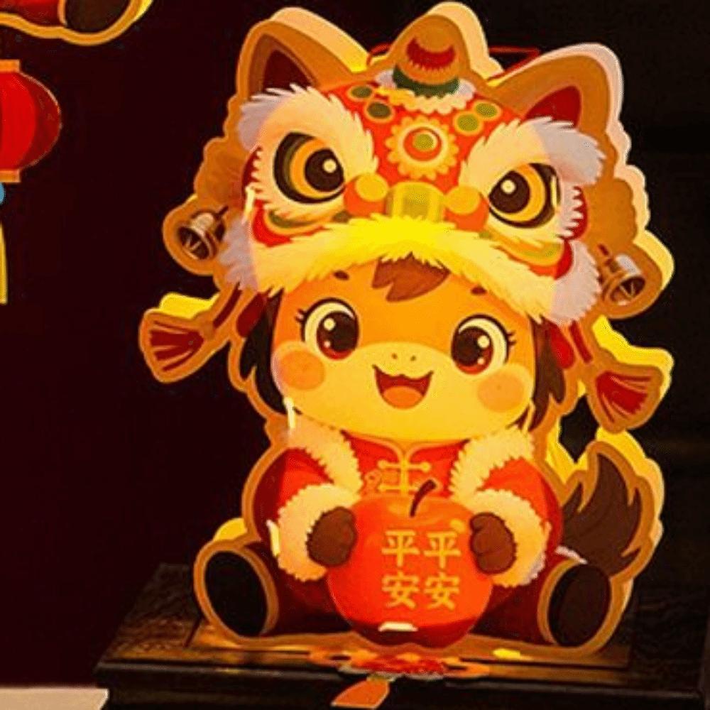 Traditional 2026 Horse Year Lantern Cartoon Handheld Luminous Lantern  Children Activity