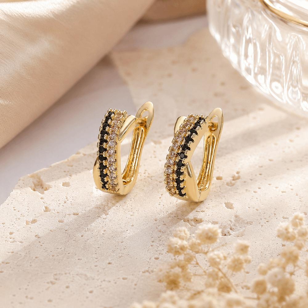 Delicate Zircon Hoop Earrings Light Luxury Women Earrings Temperament Clip Earrings Women