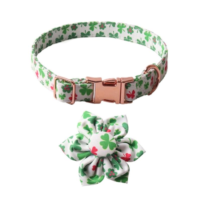 Puppy Flower Collar Festive Shamrock for Small Medium Girl Dogs Cat Dog Collar Necklace Flower Costumes