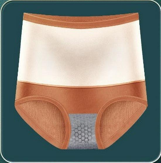Plus Size Red High Waist Velvet-Lined Cotton Shaping Underwear for Women - Warm Tummy Control for Fall and Winter